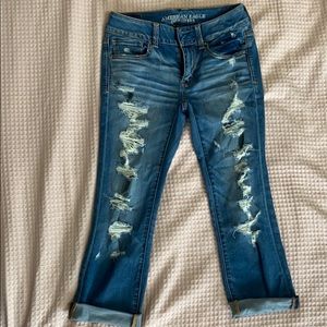 American eagle ripped jeans, size 4, barely warn.